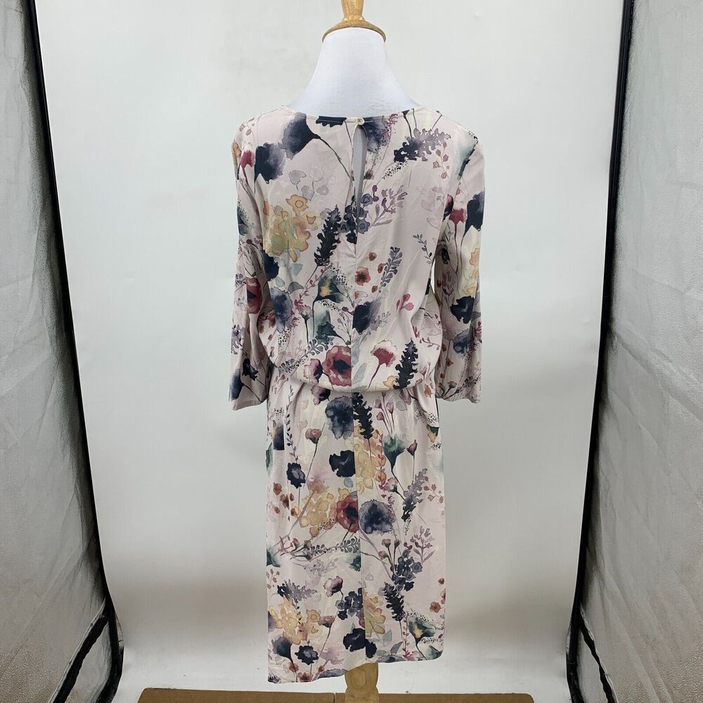 Haute Hippie Twist Front Asymmetrical Dress Women M Medium Floral Quarter Sleeve - Picture 3 of 14